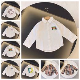 Printemps et automne nouvelle chemise à carreaux classique pour enfants chemise à manches longues mode décontractée vêtements pour enfants commerce extérieur taille 100-150 cm F0010
