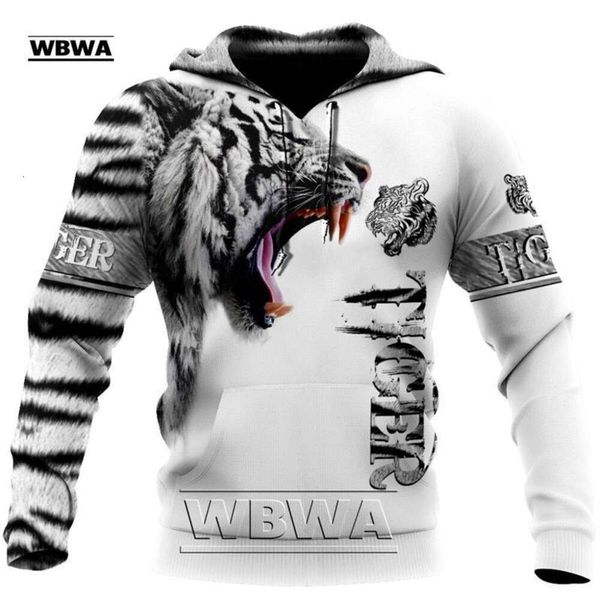 Printemps et automne nouveau sweat à capuche Lion Tiger 3D modèle d'impression numérique hommes loisirs sport pull