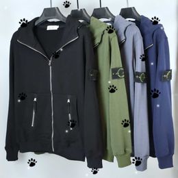 Manteau avec étiquette de manchette boussole pour hommes, nouvelle marque tendance, couleur unie, pull ample avec fermeture éclair en métal, décoration, printemps et automne