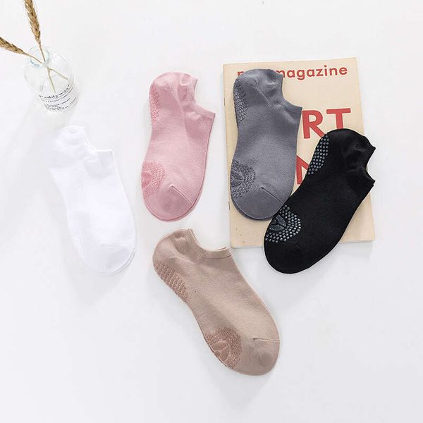 Printemps et automne nouvelles chaussettes de yoga pour adultes à la maison, chaussettes de bateau en coton antidérapantes pour femmes professionnelles, distribution de colle, chaussettes de danse,