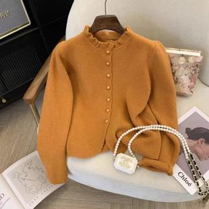 Lente- en herfst-sweater met rolhals voor dames Niche losse, contrasterende gebreide vesttop