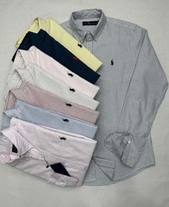 Primavera y otoño Color sólido Little Horse Boy Camisa de algodón de manga larga Stripe de negocios Lasual Oxford Textile Polo 5599ess