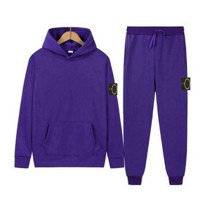 Lente en herfst tracksuits stone islamd tracksuit mode klassiek jas solide casual sportpak heren tweedelig rits met capuchon -top 561