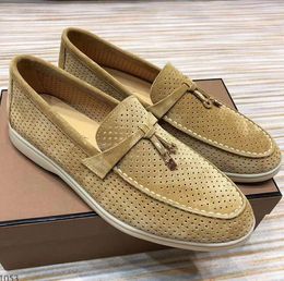Spring and Automne Velouty Leather Mens LP Walk Shoes Casual Dress Shoes Slip on British British Luxury Designer Polyday