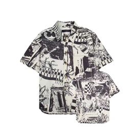 Louise Vuitton2023 Nouveau style Full Full Corps Jacquard Collage Modèle Tendance en vrac T-shirt à manches courtes Men and Women Lovers, designers Style T-shirt