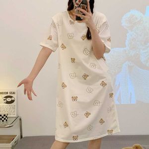 Vêtements de bébé de printemps et d'été dessin animé robe d'allaitement vêtements d'allaitement pyjamas pour femmes enceintes sortent les vêtements de grande taille de maman chaude