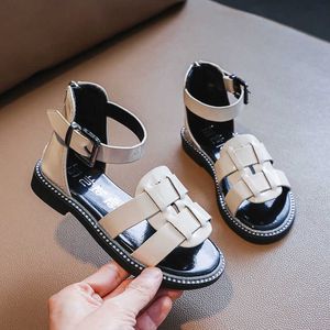 Lente en zomer kinderen sandalen meisjes mode hoge Romeinse schoenen prinses zomer open-toed schoenen sandalen 210713