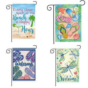 Spring and Summer Garden Flag Welcome Flags Slippers Dragonfly Gedrukt Decorative Flags30 * 45cm T500699