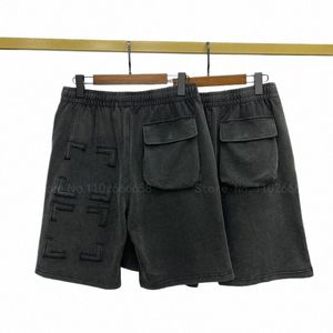 Lente en Zomer heren Borduursticker Shorts Dubbele Strand Badstof Broek Hoge Kwaliteit Versleten Wable Capri voor Men2024 z0OK #