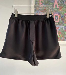 lente en zomer nieuwe casual brief bedrukte moerbei zijden elastische singels shorts losse pe been broek vrouwen