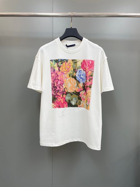 Primavera y verano, nueva camiseta de diseñador, algodón de alta calidad, diseño de impresión delicada, camisetas sueltas de moda de tamaño americano para hombre