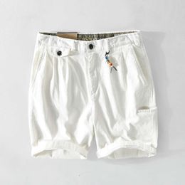 Lente en zomer nieuwe heren effen kleur eenvoudige katoenen capris casual shorts T104, één stuk voor vervanging