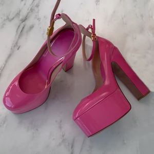 Lente en zomer schoenenriem Lakleer platform Pumps Nude zwart Roze schoenen sandalen 15cm Luxe ontwerpers Geklede schoen Avondfabrieksschoenen 35-42