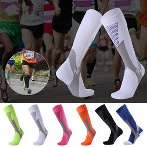 Lente en zomer verdikte sportsokken ademende compressie sockings marathon outdoor loopdruk slang elastische panty's