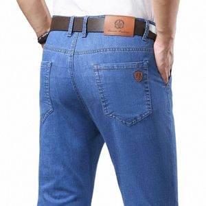 Printemps et SummerThin Matériel Nouveaux hommes de luxe droit Jeans Busin Loisirs Classique Stretch Soft Pantalon Denim Pantalon Homme U6c6 #