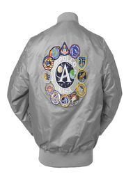 Spring Apollo 100th Space Navet Mission Thin MA1 Bomber Hiphop US Air Force Pilot Flight College for Men6280514