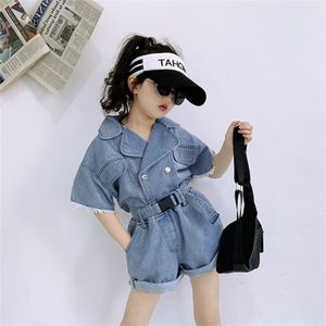 Spring Aankomst Meisjes Mode Denim Sets Kids Top + Korte Koreaanse Design Suit Kleding 210528
