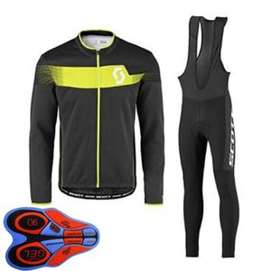 Frühling/Herbst SCOTT Team Herren Radtrikot Set Langarmshirts Trägerhosen Anzug MTB Bike Outfits Rennrad Uniform Outdoor Sportbekleidung Ropa Ciclismo S21042023