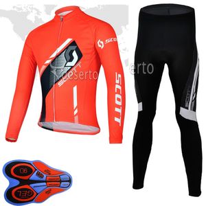 Spring / Autum Scott Team Mens Fietsen Jersey Set Lange Mouwen Shirts en Broek Pak MTB Bike Outfits Racing Fiets Uniform Outdoor Sports Wear Ropa Ciclismo S21042058