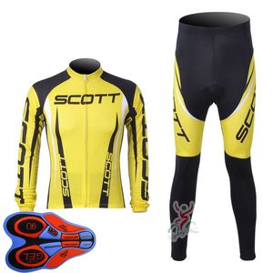 Spring / Autum Scott Team Mens Cycling Jersey Set Lange Mouwen Shirts en Broek Suit MTB Fiets Outfits Racing Fiets Uniform Outdoor Sport Draag Ropa Ciclismo S21042053