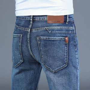Printemps automne 2023 hommes Smart Jeans Business mode droite régulière bleu Stretch Denim pantalon classique hommes grande taille 28 40 231220