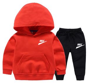 Primavera otoño 2 piezas Conjuntos casuales deportivos para niños Sudaderas con cuello redondo de manga larga Trajes Niño Marca LOGOTIPO Estampado Suelto Traje suave Ropa al aire libre