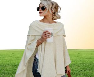 Spring herfst asymmetrische trui dames poncho pullover trui asymmetrische overlay vaste kleding dames casual herfst tops6508907