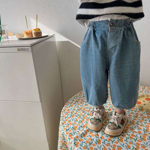 Printemps automne bébé garçons filles jeans pantalon enfants coton coton enfants décontractés pantalon de mode denim vêtements pour tout-petits l2405