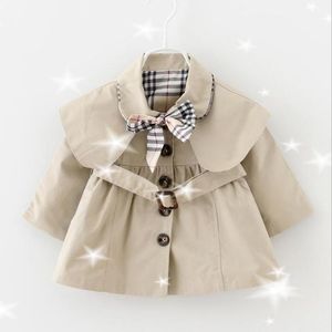 Lente herfst baby meisjes coattops kinderen ontwerper tag revers windjack jas bovenkleding baby meisjes kinderkleding jassen