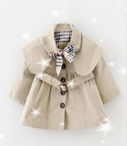 Lente herfst Babymeisjes Coattops Kids Designer Tag Lapel Windscheper Jacket Outerwear Baby Girls Children Kleding Jackets6542145