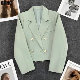Frühling Herbst Blazer Elegante Damen Jacke Chic Casual Sport Anzug Koreanische Mode Mäntel Feste Luxus Büro Dame Kleidung 231225