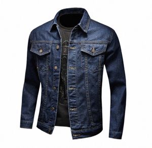 Printemps Automne Bleu Vintage Denim Manteau Casual Workwear Veste Fit Beau Denim Manteau surdimensionné vêtements moto clips 17Lc #