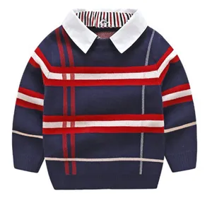 Spring herfstjongens Cardigan trui gebreide gestreepte trui peuter kinderen lange mouw pullover kinderen mode sweaters kleding
