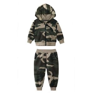 Lente herfst jongens meisjes camouflage kleding sets kinderen lange mouw hoodies + broek 2 stks set kinderen outfits jongen pak