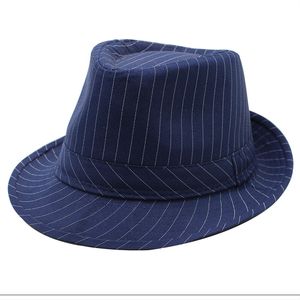 Printemps automne britannique femmes rayé Fedora chapeau fête Performance haut chapeau hommes décontracté Jazz casquette extérieur Protection solaire chapeau