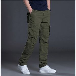 Spring Automne Cargo Casual Mens Baggy Coton Cotton Panton de combat mâle Pantalon tactique Multi Poches