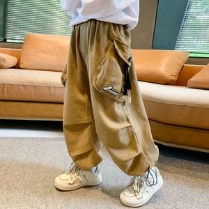 Spring Autumn Cargo Casual Sweatpants Boys Fashion Children's Clothing Pockets Harem Pants L2405