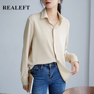 Primavera otoño gasa estilo coreano OL camisa de mujer blusa Tops manga larga cuello vuelto blusas elegantes 210428