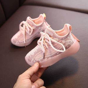 Lente herfst kinderen casual sneakers jongens en meisjes vrijetijd schoenen antislip zacht ademend kinderen sport loopschoenen zwart roze G1025