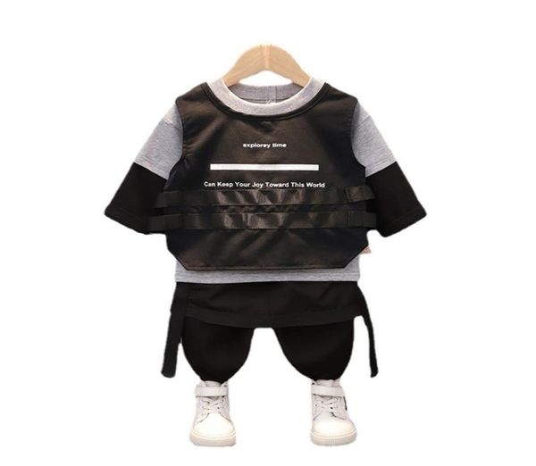 Printemps automne enfants coton vêtements bébé garçon veste gilet pantalon 3Pcssets infantile enfant mode enfant en bas âge vêtements de sport survêtements 23114518