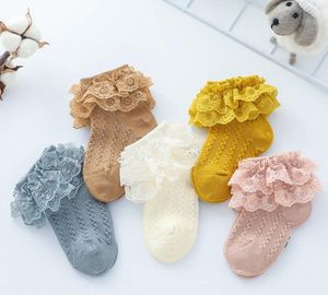 Lente herfst kinderen katoensokken babymeisjes kanten prinses sokken peuter dubbele kanten enkel high socks kinderen gebreide casual sok s946