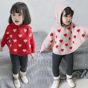Primavera otoño suéter de punto para niños ropa linda para niños capa para niñas bebés con capucha jerseys para niños s 240103