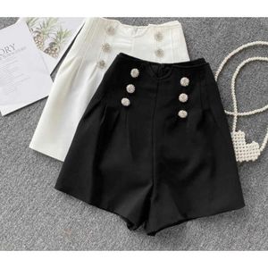 Lente herfstkleding Tweed retro high taille vrouwen zwarte shorts 210715
