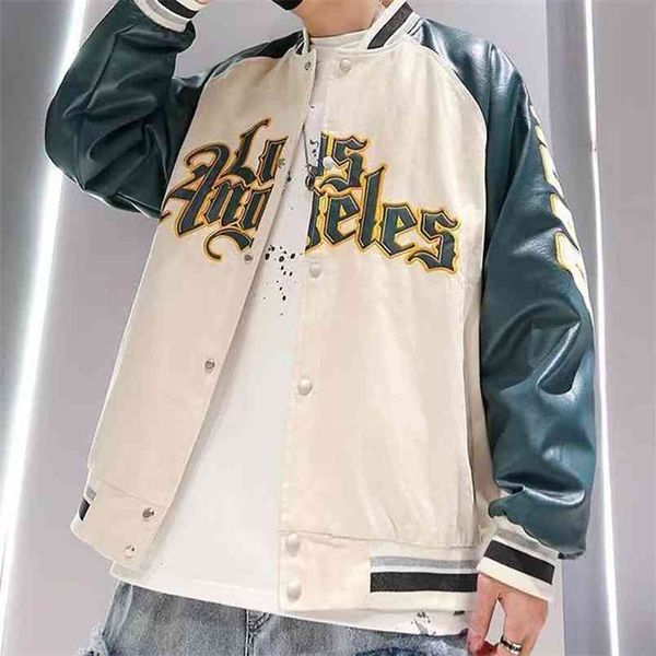 Primavera otoño bordado chaqueta de béisbol mujeres abrigo hombres pareja bombardero unisex novio estilo varsity hiphop calle 210811