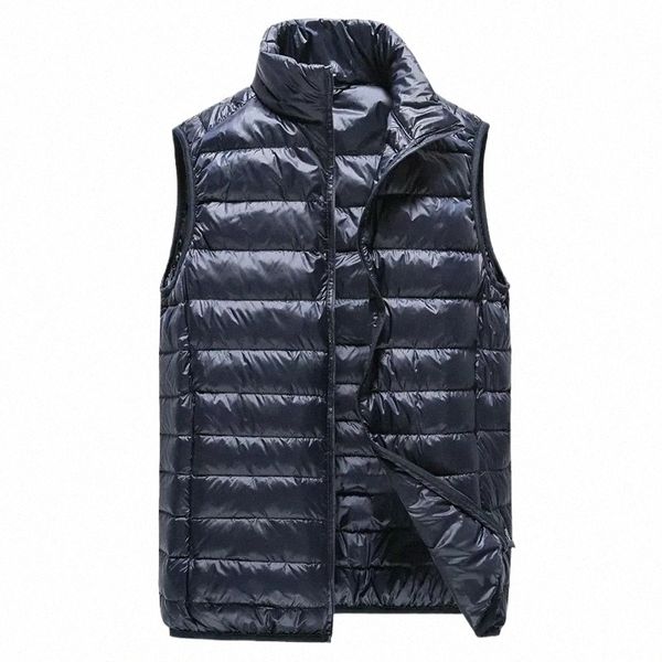 Printemps Automne Fi Boutique Mince Léger Blanc Canard Vers Le Bas Plume Hommes Col Montant Vers Le Bas Veste Gilet Mâle Vers Le Bas Manteau z9zb #