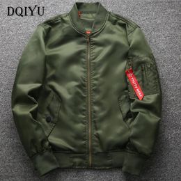 Primavera otoño chaqueta de vuelo moda para hombre abrigo fino gordo hombre bombardero ejército verde 6XL