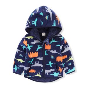 Chaquetas y abrigos para niñas de primavera y otoño, chaqueta con capucha gruesa y cálida para niños de lana Polar para niñas de 2 a 8 años, ropa para bebés H0910