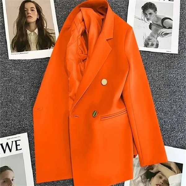 Printemps automne haute qualité à manches longues femme Blazer Double bouton veste dames affaires vêtements de travail manteau formel femmes survêtement 240306