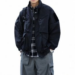 Primavera otoño japonés Fi montañismo al aire libre escalada Functi chaquetas Harajuku chaqueta de trabajo informal hombres ropa abrigos coreanos w4Jo #