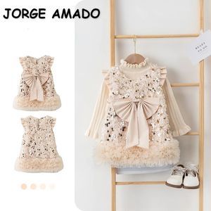 Spring Autumn Kids Girl set les manches longues à manches rondes à col rond T-shirtSearserserins Princess Robe Little Girls Outfits H392 231227